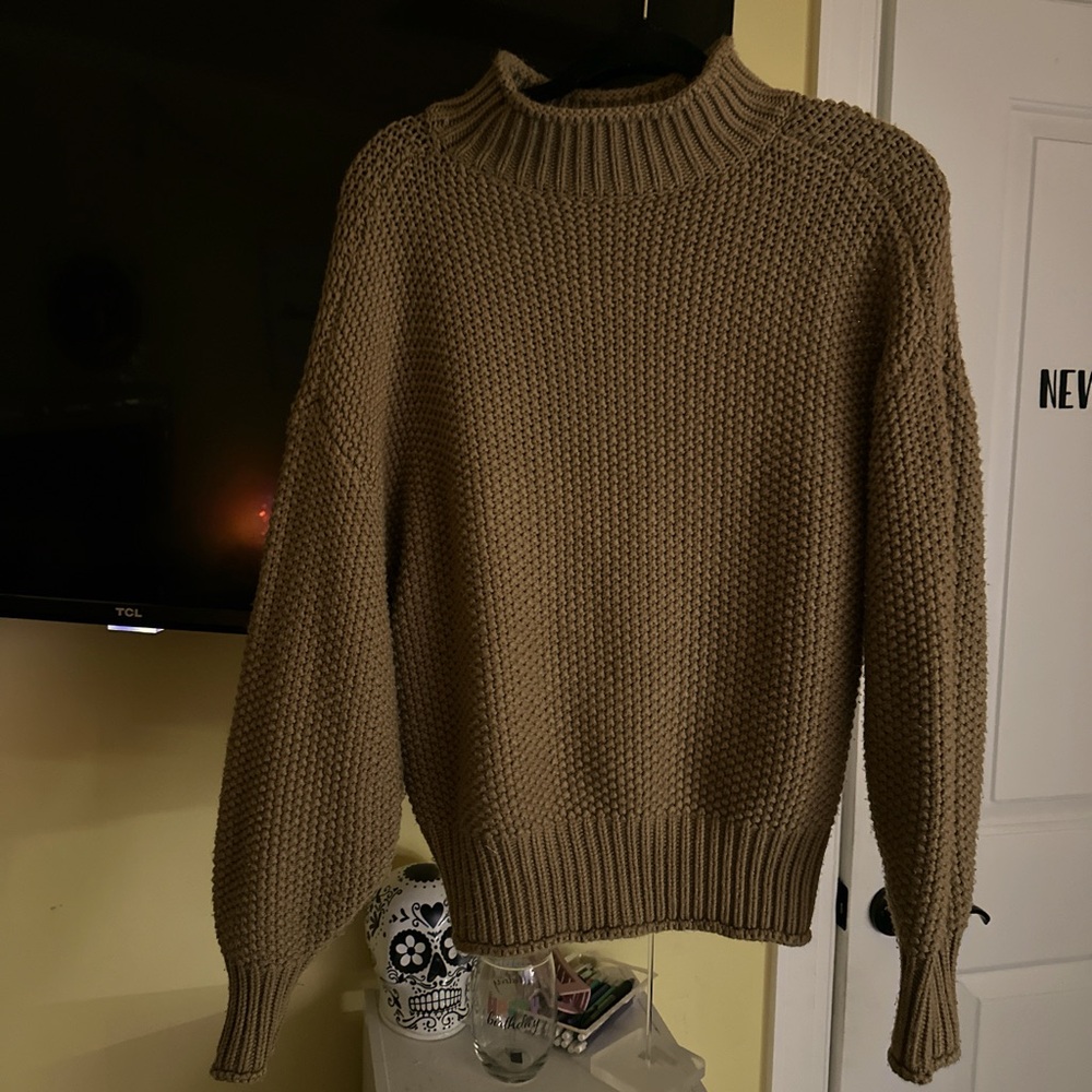 Tan and brown knitted sweater